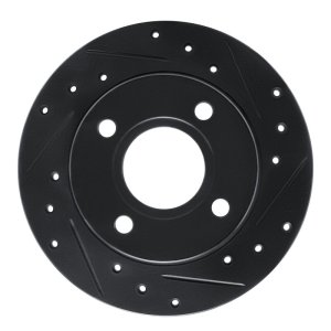 Ford Fiesta Brake Rotor (1) - Front Right - R1 Concepts - Drilled & Slotted - Black - `96-`04